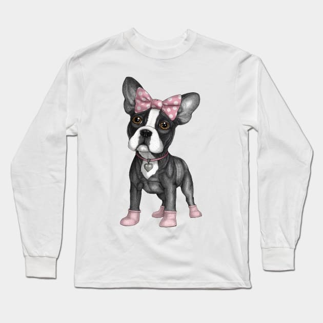 Sweet Frenchie Long Sleeve T-Shirt by Barruf